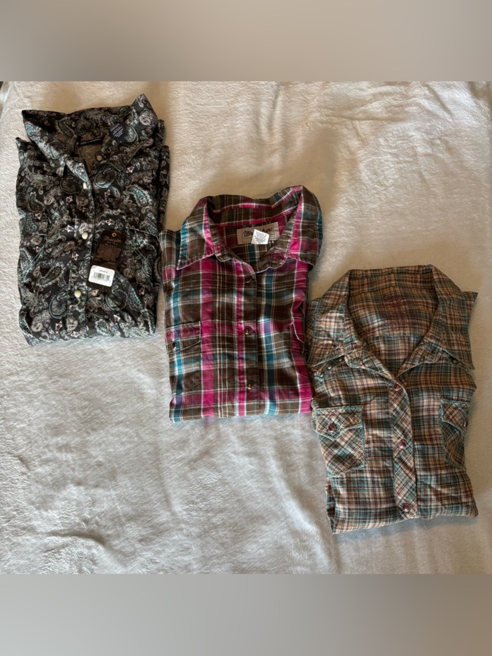 3 for 1! Wrangler Retro Paisley Shirt in Teal, Pink & Black